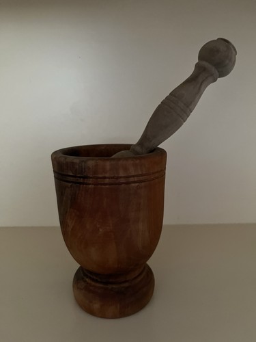Olive wood pestle and - wood,