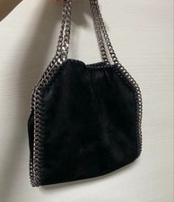 STELLA McCARTNEY Falabella Shoulder Bag Black Leather Used Authentic