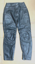 FRANK THOMAS Ladies Leather Motorbike Motorcycle Trousers UK10 = 28" Waist (T60)