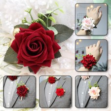 Wedding Party Wrist Flower Corsage Bracelet Bridesmaid Bride Hand Flower Favour