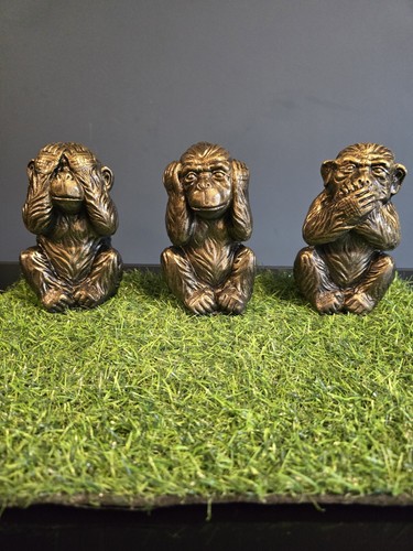 Stone garden wise monkeys - stone,