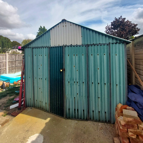 Green corrugated metal - green,