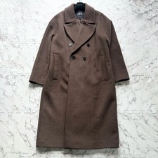 ZARA Brown Double Breasted Long Coat Chester Coat XS Wool Authentic