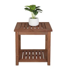 Outdoor Natural Wooden Side Small End Coffee Snack Garden Patio Balcony Table