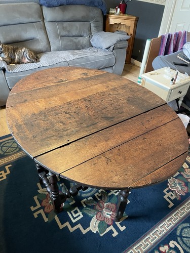 Antique oak drop - gate, leg