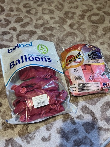 Pink double stuffed balloons - stuffed,