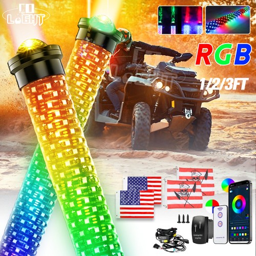 3ft thick led whip spiral - 2x,