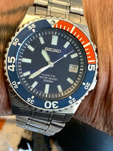 Seiko pepsi kinetic watch - seiko,