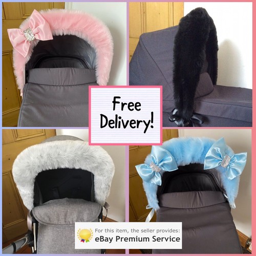 Fluffy faux fur - pram, hood