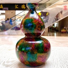 9.28LB Rainbow Crystal Vase - Stunning Multicolor Collectible Home Decor