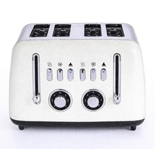 EGL 4 Slice Toaster - Cream And Stainless Steel With Defrost Option - Brand New
