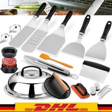 27X Grill Spatula Set Professional BBQ Accessories Grill Turner Stainless Steel Tool Set.