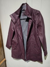 UGG Rylie Rain Rubberized  Trench Jacket Raincoat Burgundy Women Size  Large NEW