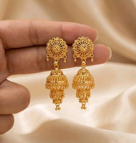 New gold plated earring indian - gold,