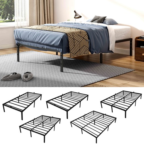 Black metal bed frame - bed,