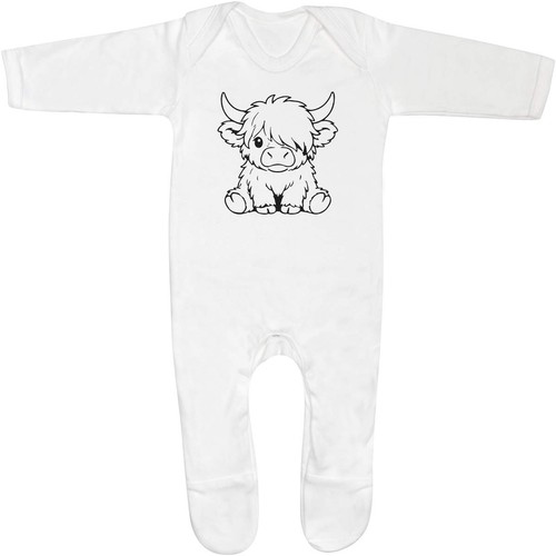 Sitting highland cow baby - cow',