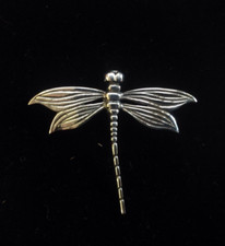 Solid Sterling Silver Dragonfly Firefly  brooch Lapel pin Art Deco Nouveau style