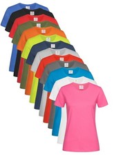 Womans Ladies Womens Fit Plain Cotton Short Sleeve Crew Neck Tee T-Shirt Tshirt