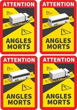 4x Angles Morts Sticker for Blind Spots HGV Motorhomes Wagons Long Vehicles