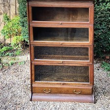 Stacking Glazed Bookcase Gumm in the style of Globe Wernicke. Mid-Century. Oak