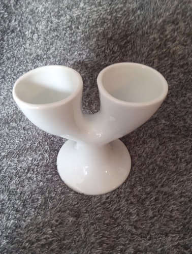 Double white egg cup - white, (320)