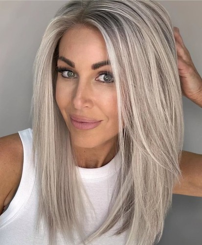Ash blond highlight wig 13x4 - ash,