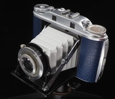 Agfa Isolette III f4.5 SOLINAR - NEW BLUE Leatherette & Light Grey Bellows !!
