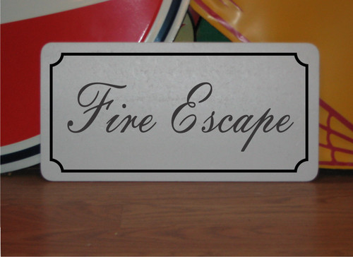 Fire escape metal - escape, sign
