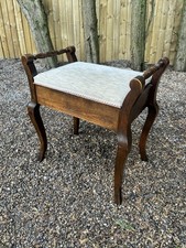 Antique Edwardian Oak & Fabric