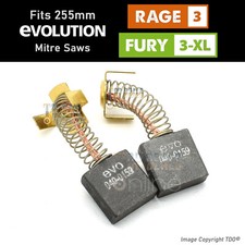 Evolution RAGE 3 & FURY 3 XL Carbon Brushes for 255mm Sliding Mitre Saw 040-0159