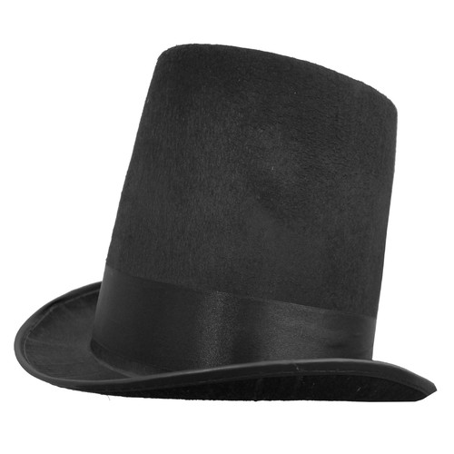 Black stovepipe top hat - hat, felt