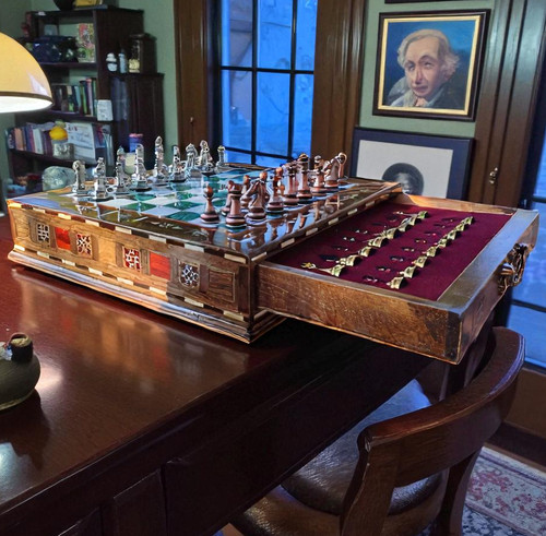 Handmade large chess set - x,