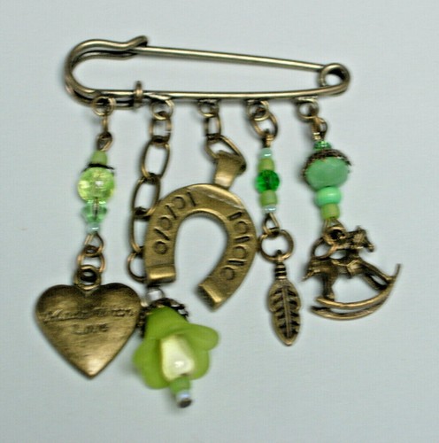 Ooak hand made bronze tone - made, pin