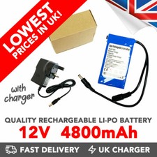 12v 4800mAh DC Rechargeable Li-ion Battery Portable Power Pack - UK