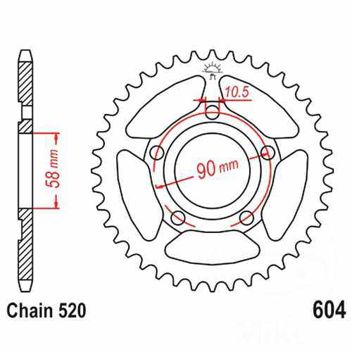 Rear sprocket tooth pitch - sprocket,