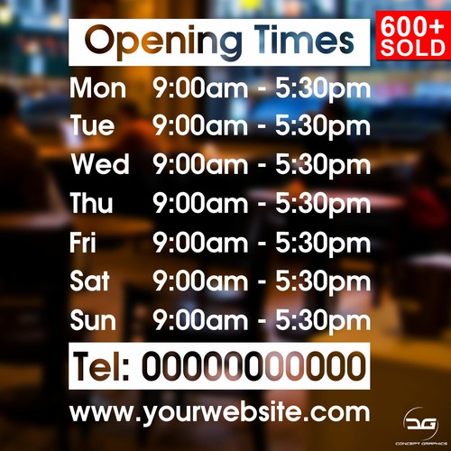Opening hours times - hours,