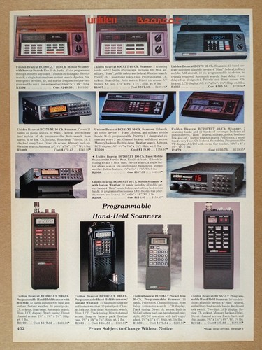 Uniden bearcat scanners 1989 - uniden,