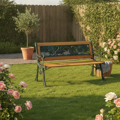Wooden kids garden - kids, bench