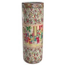 24" Rose Medallion Porcelain Umbrella Stand