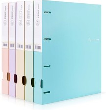 5 Pack Flexible A4 Pastel Ring Binders, 90mm Flexi Plastic Folders