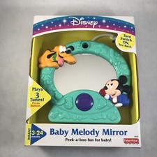 Disney Baby Melody Mirror Fisher Price Musical Toy 3-24 Mos. Mickey & Pluto NEW
