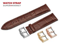 For ROTARY Watch Genuine Leather DARK BROWN Strap Band Buckle Clasp 18-24mm