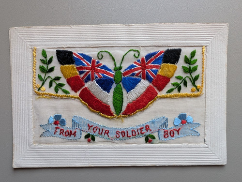 Old silk postcard ww1 - old,