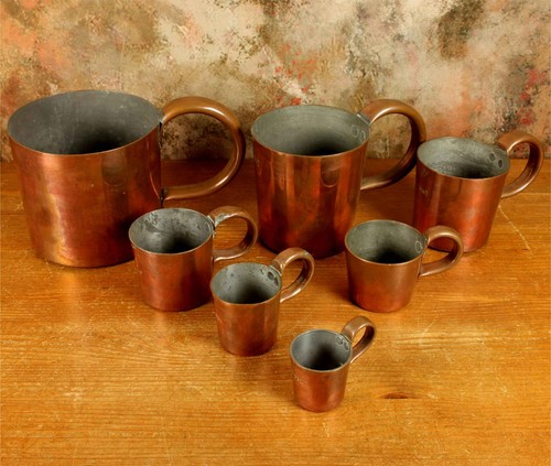 Set copper rum measure cups - set,