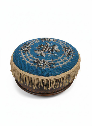 Antique blue beaded round - beaded,