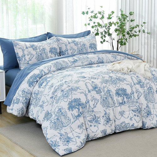 Blue toile jouy piece - jouy, 7-piece
