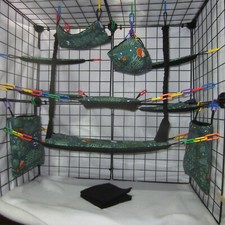 17 pc Sugar Glider Cage Set - Pine Forest - Rat Cage Set, Accessories