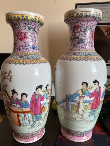 Pair vintage chinese famille - vintage,
