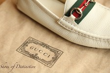 Gucci White Leather Silver Bit