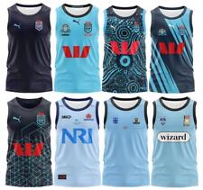 RUGBY MEN's RETRO BRUCE TRAINING SINGLET BLUES INDIGENOUS VEST NRL S-5XL JERSEY